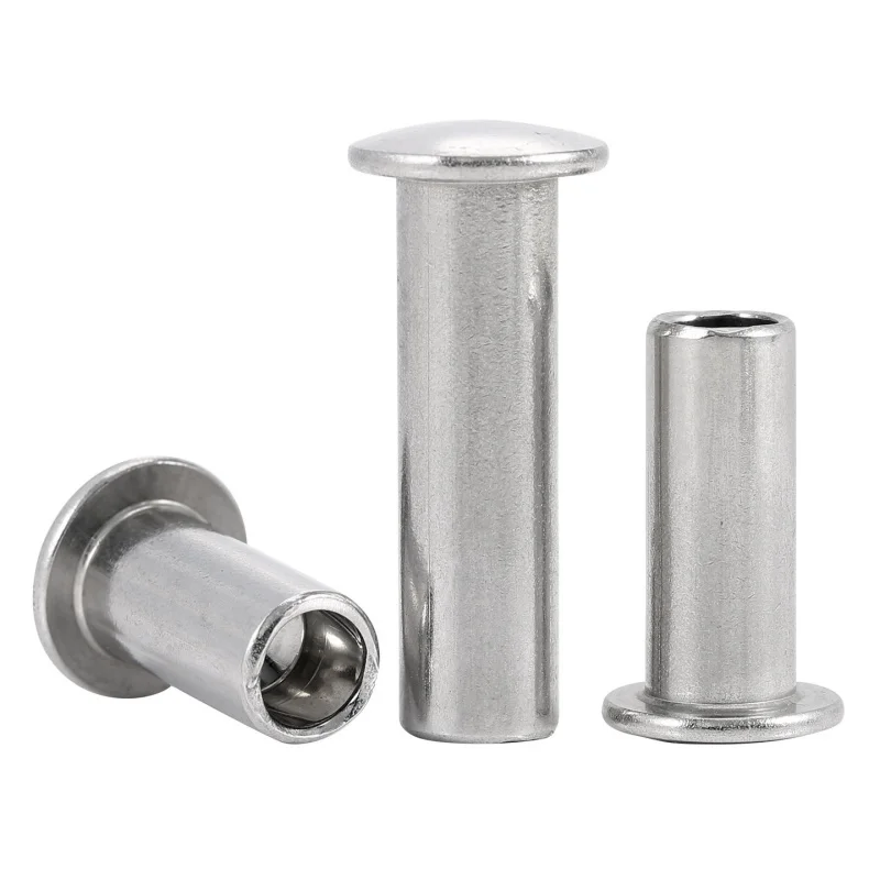 M1.5~M3.5 Round Flat Button Truss Head Half Semi Hollow Rivet 304 Stainless Steel Oval Head Semi-Tubular Hollow Shank Rivets