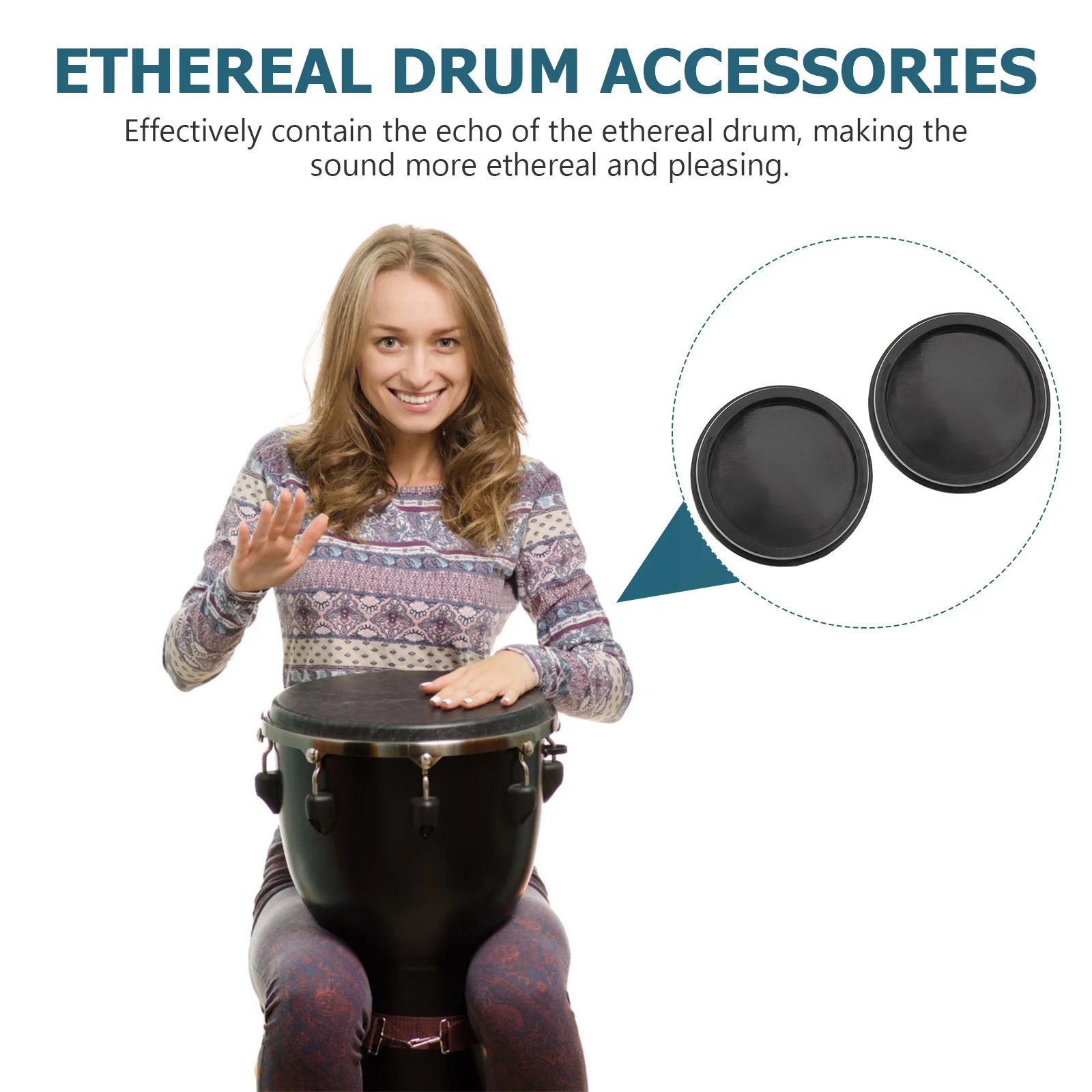 

2 Pcs Ethereal Drum Rubber Cover Tongue Sound Receiving Accessory Silicone Rear Professional Silica Gel Accessories Simple
