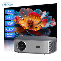Everycom HQ11W 1080P Projector Smart TV for Home 3200 ANSI Video Projectors 3+64GB Android 15 Movie Support Full 4K HQ10W Upgrad