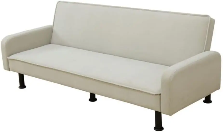 Modern Convertible Sleeper Sofa Bed, Fold Out Couch Chair, 2-Seater Loveseat for Living Room, Bedroom, Lounge, Small Spaces, Adjustable Angle, Comfy Cama, Light Gray Flannel