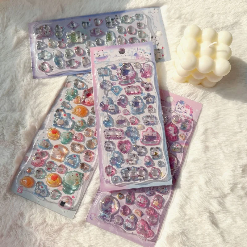 

1pcsJapanese-style cartoon crystal 3D embossed gem stickers for children's girls mobile phone decorations and rewards