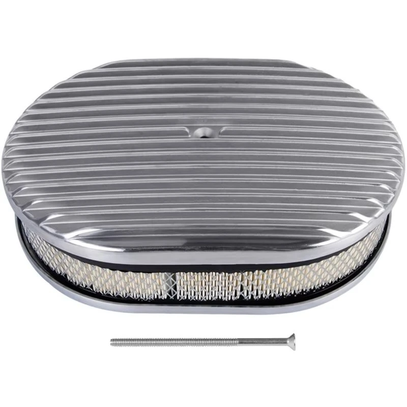 Aluminum Full Finned 2 Inch Oval Air Cleaner With Washable Filter Fits For 5 1/8