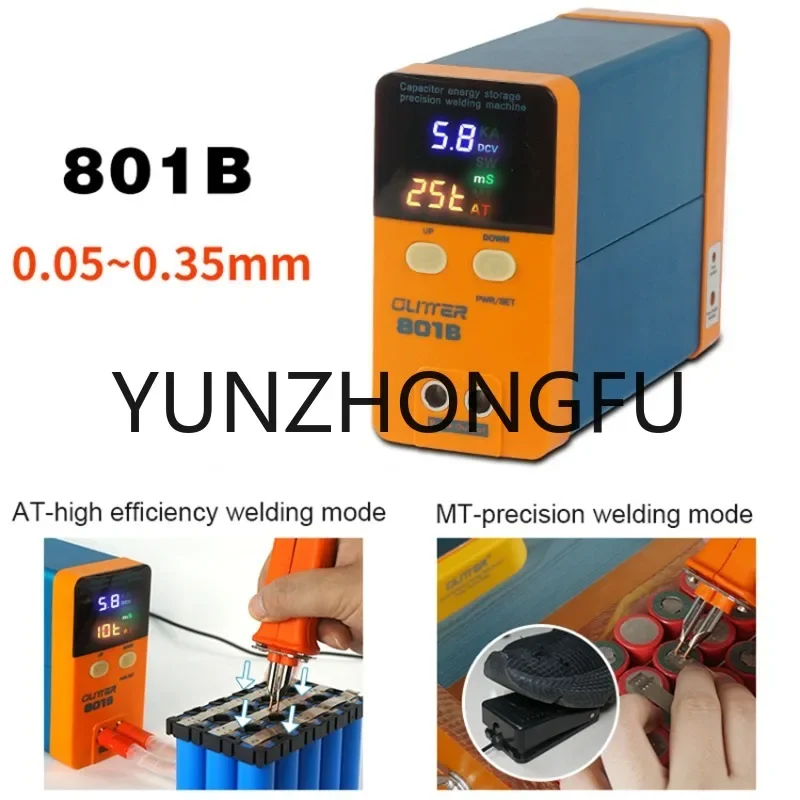 801A 801B Spot Welder 18650 Battery Mini Spot Welder Storage Digital Display Storage Energy Pulse Spot Welding Machine 11.6KW