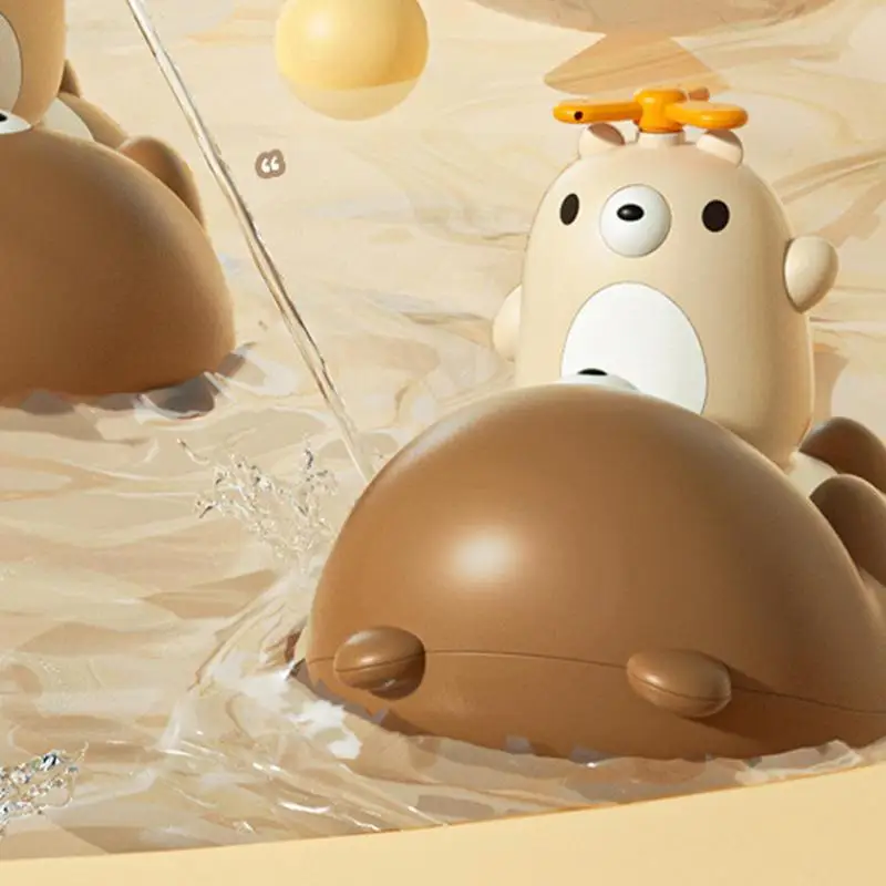 Cabezal de ducha para baño de bebé, bañera con pulverizador, oso giratorio, cabezal de ducha para niños pequeños, lindos juguetes acuáticos para bebés, juegos de piscina para niños mayores de 2 años