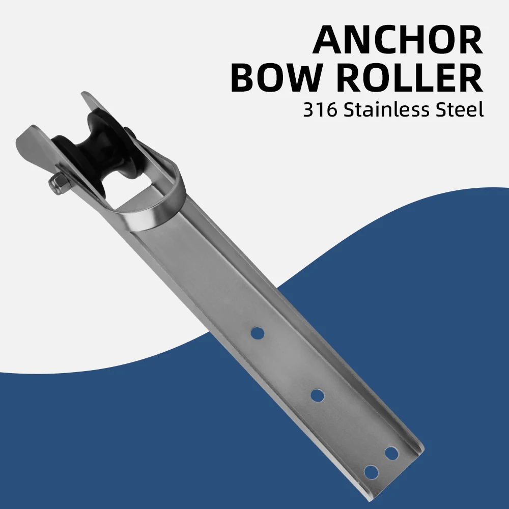 

AndyMarine 316 Stainless Steel Boat Bow Anchor Rubber Roller For Fixed Marine Yacht Heavy Duty Frosted Marine Hardware