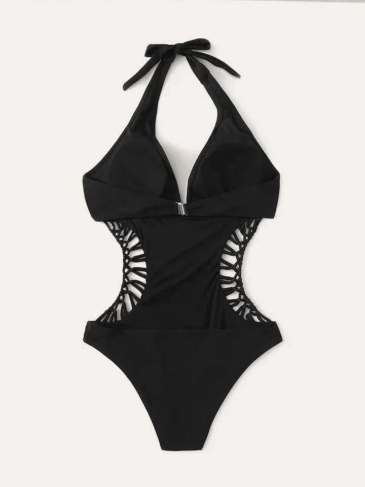 Vzvn 2026 New All Season Backless Sexy Lace Up Hollow Out One Piece Swimsuit for Women Beach Vacation Bikinis One Piece Swims