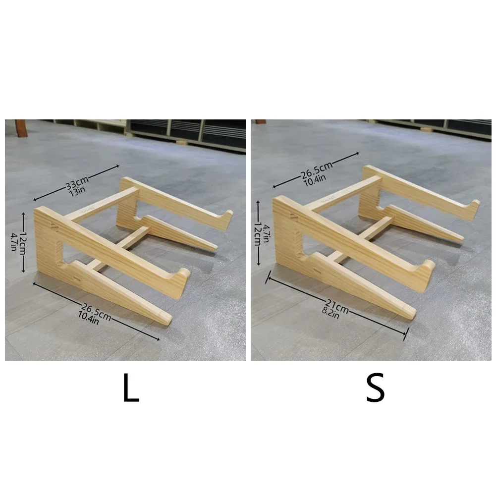 Holz-Laptop-Ständer, zusammengebauter Lapdesk-Riser für 11–17 Zoll Laptop, Holz-Kühlhalterung für MacBook Dell, verstärkte Stützbasis – Detail 9