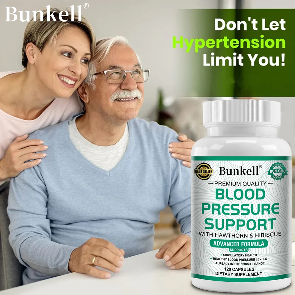 

Blood Pressure Support Capsules - Hawthorn Hibiscus Extracts, Helps Balance Blood Pressure, Circulation & Heart Health Booster