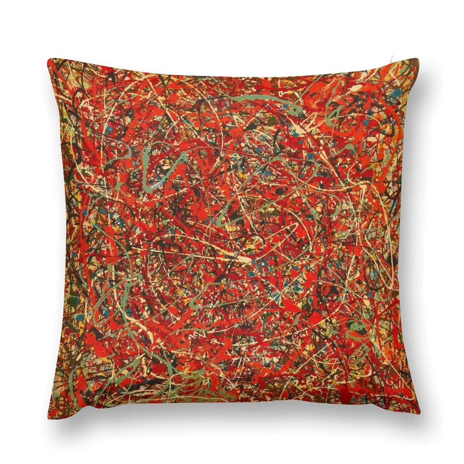 Remixed J. Pollock, The Fury. Fine American art Throw Pillow Cushions For Children luxury home accessories pillow