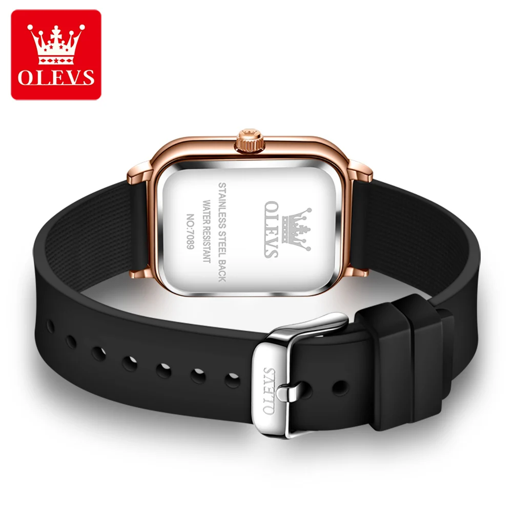 OLEVS Luxusuhr für Damen, rechteckiges Zifferblatt, wasserdicht, Kalender, hochwertige Damenuhr, Quarz-Damenuhren, elegant