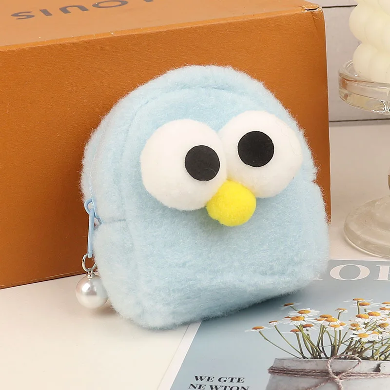 Cute Solid Color Big Eyes Plush Mini Wallet Soft Chick Plush Coin Purse Girls Lovers Valentine's Gifts