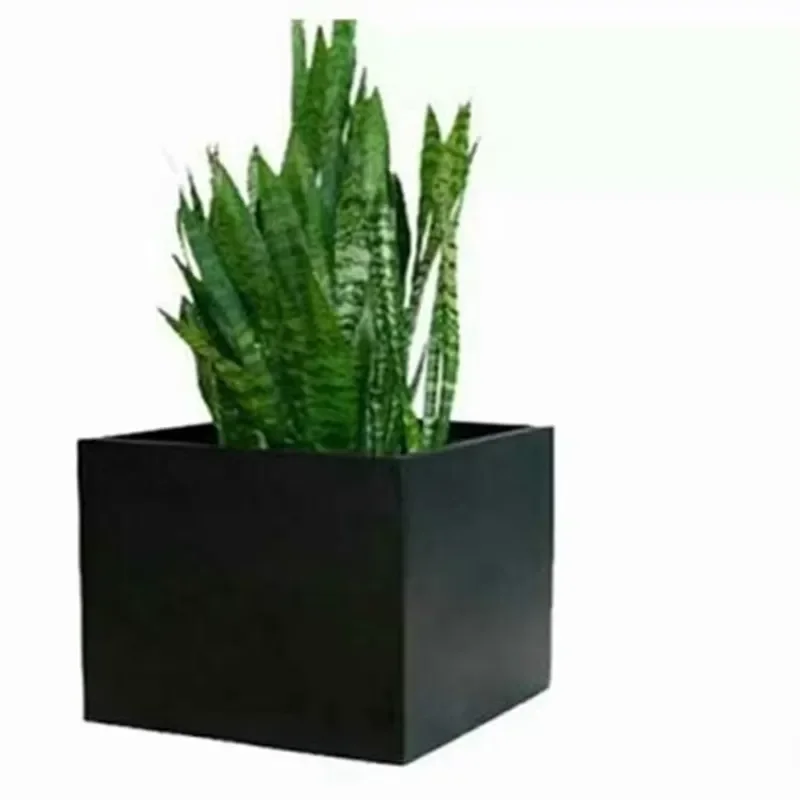 Different Size square Glazed Fiber Planter Set for Garden Hotel Concrete Cement Flower Pot Small Big Design Desktop Floor