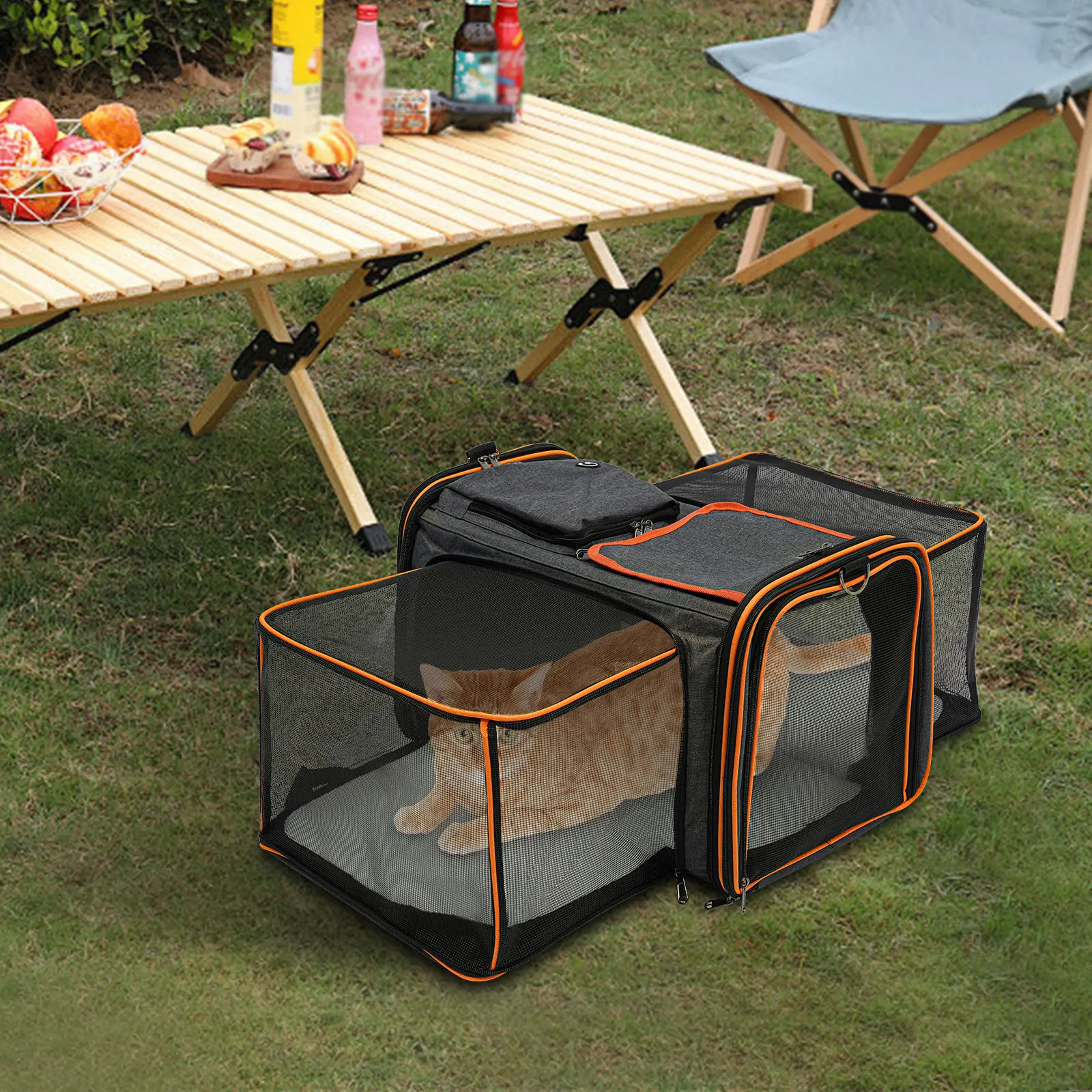 

Modern Rectangle Expandable Pet Carrier, 80*25cm Pet Carrier, Pet Bag Suitable for Traveling, Hiking, Outdoor Activities