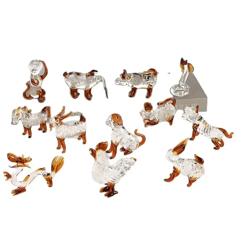 

Sparkling Crystal Crafts Crystal Glass Goat Animal Model Zodiac Crystal Ornament Dining Table Decoration