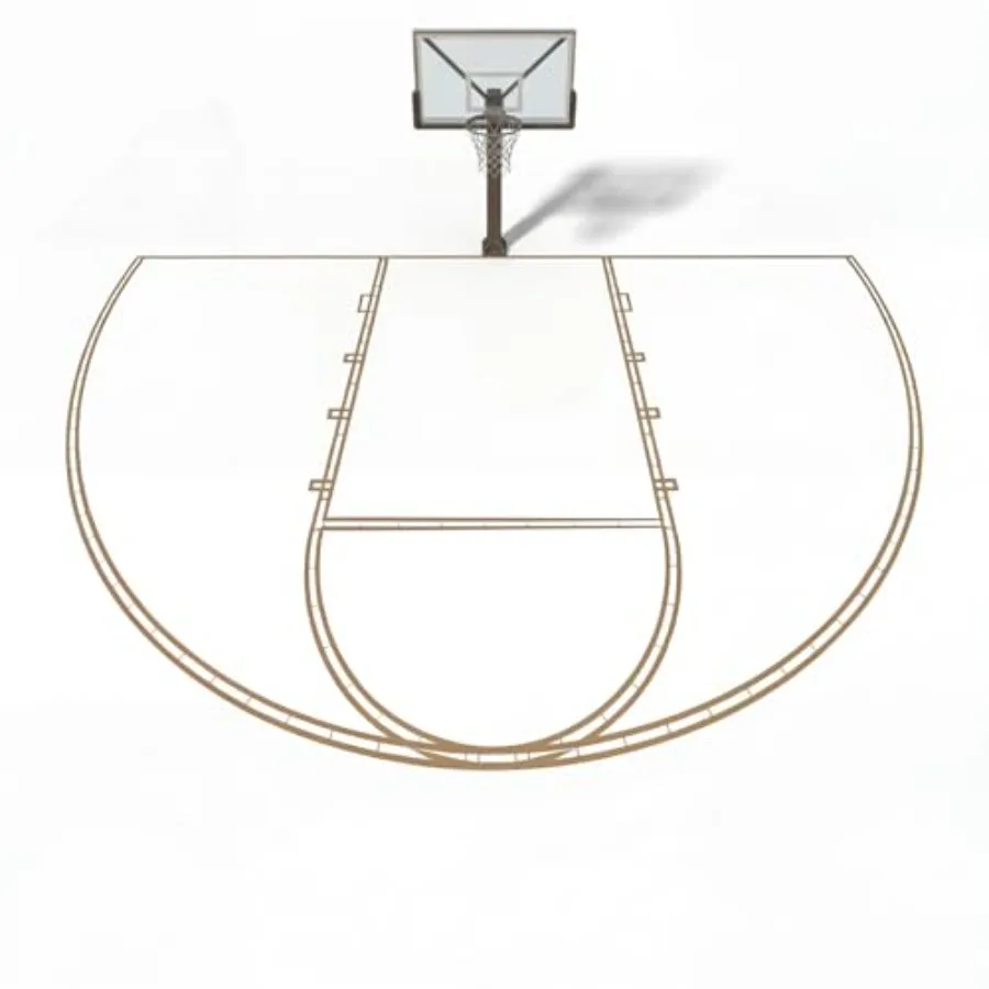 

Basketball Court Stencil Kit Marking Corrugated Cardboard for Gym Asphalt Concrete Driveway Home and Local Park No Paint Includ