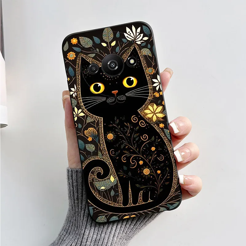 For Redmi A3 Phone Case Soft Silicone Shockproof Super cute Cartoon Cat Fox Cover For Xiaomi Redmi A3 RedmiA3 A 3 Bumper Shell