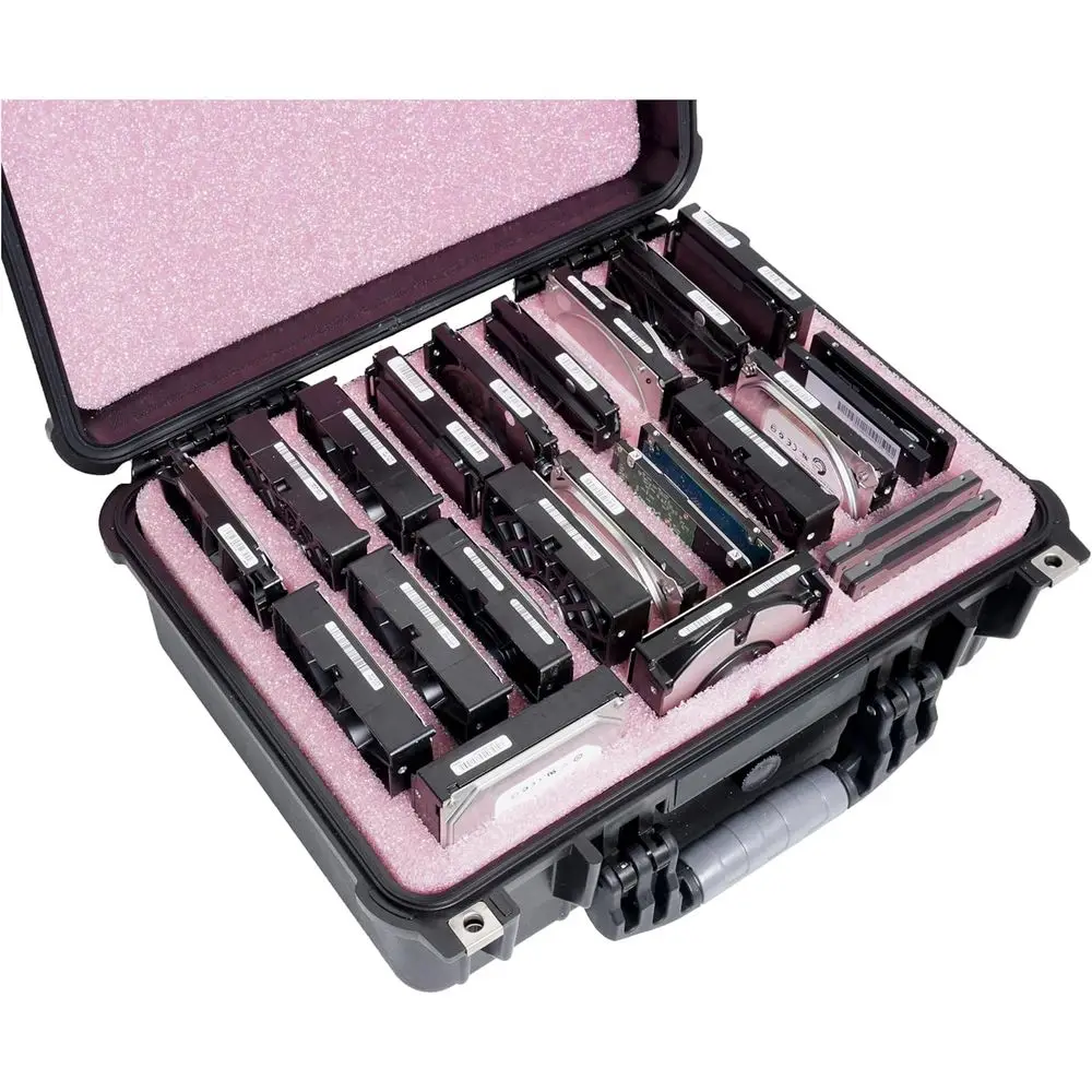 Anti-Static, Data-Sae Large HDD & SSD Internal Drive Storage Case. Hard-Shell, Waterproo, Airtight, Padlockable Cases Protects &