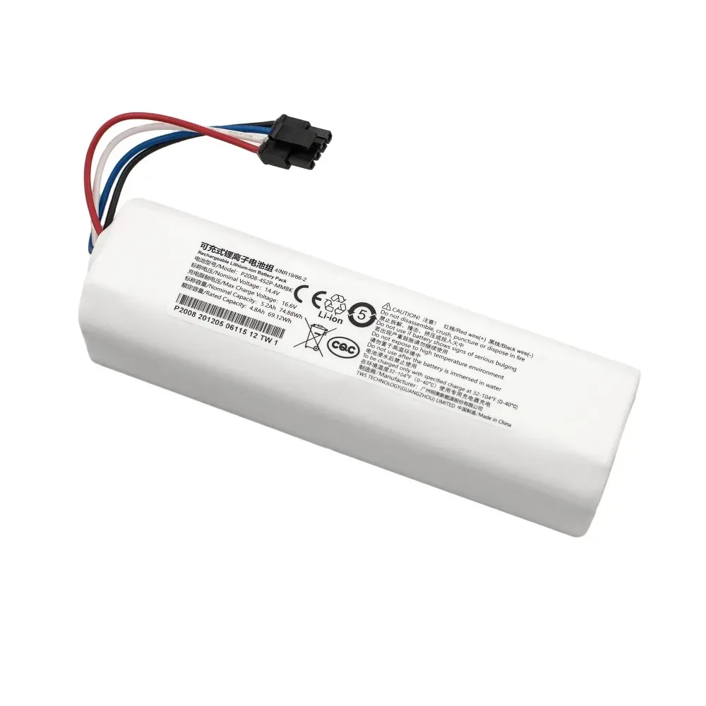Original P2008-4S2P-MMBK Battery Replacement for Dreame D10s L10s D9 Pro D10 L10 D10 Plus D9 Max Z10 Pro Vacuum Cleaner