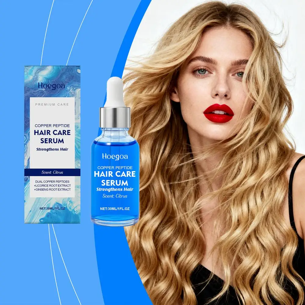 30ML Copper Peptide Serum for Hair Growth,  Biotin & Peptide Hair Density Serum Tripeptide Scalp Care for Thicker, Fuller Hair
