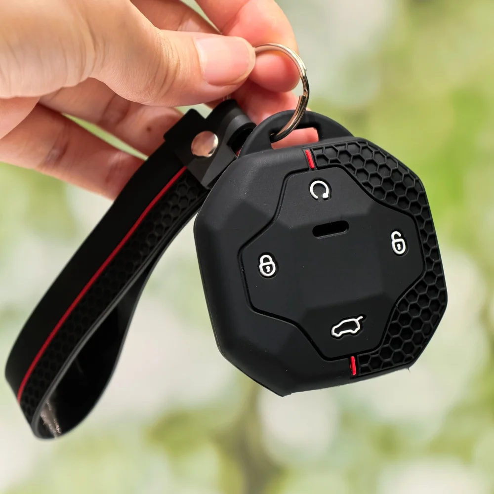 4 Buttons Silicone Smart Car Key Case Cover Shell Fob for Chery Jetour T2 Traveler 2023 2024 Keyless Auto Keyring Accessories