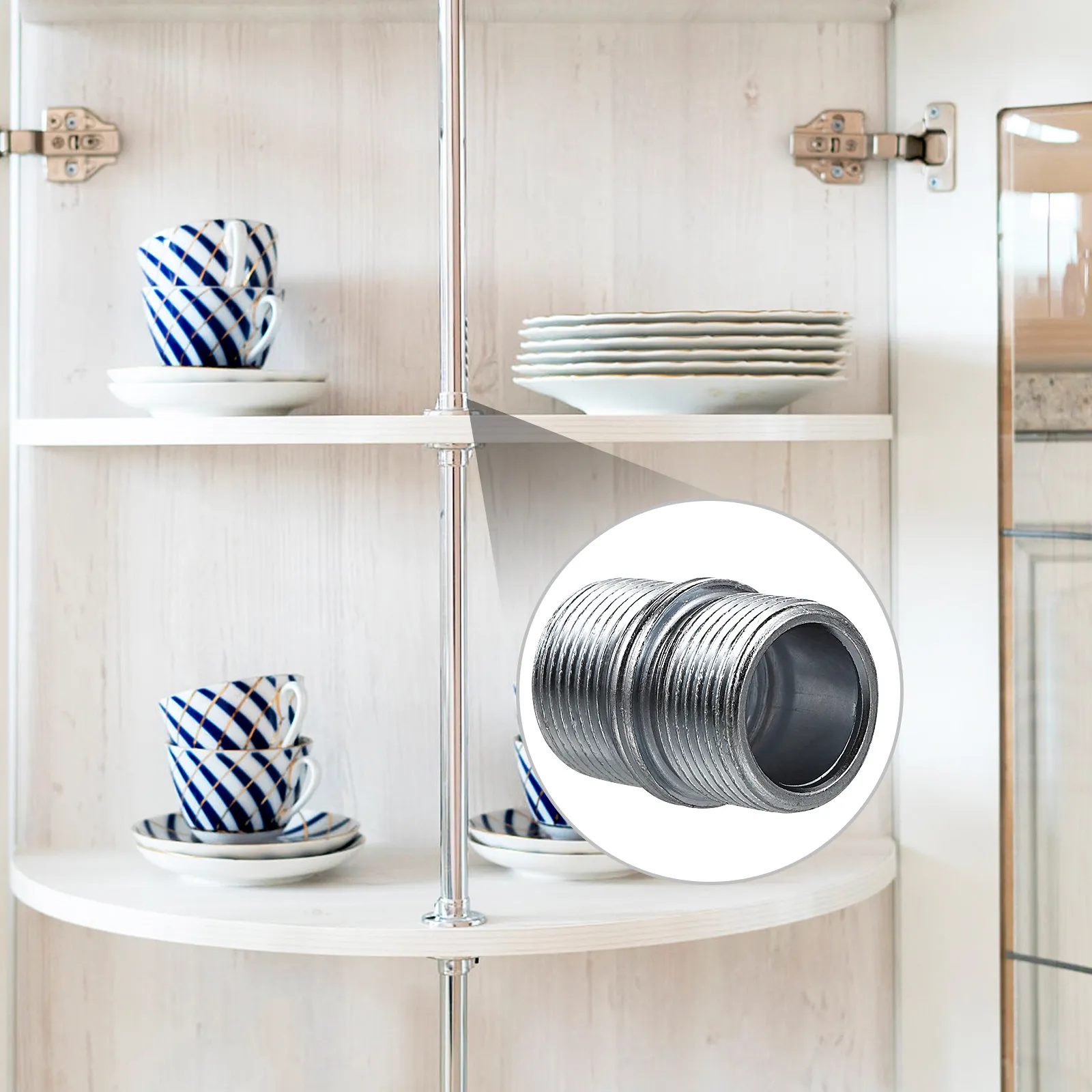 Shelf Support Connector Nuts 4 Pack Carbon Steel Bright Electroplated Burr Free Thread for 25mm 1 Inch Shelves