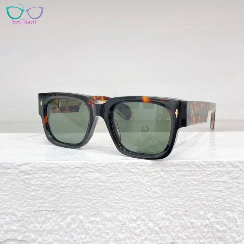 New Men Sunglasses High Quality Fashion Handmade Retro Square Acetate Glasses ENZO Outdoor Women Protective Sunglasses UV400