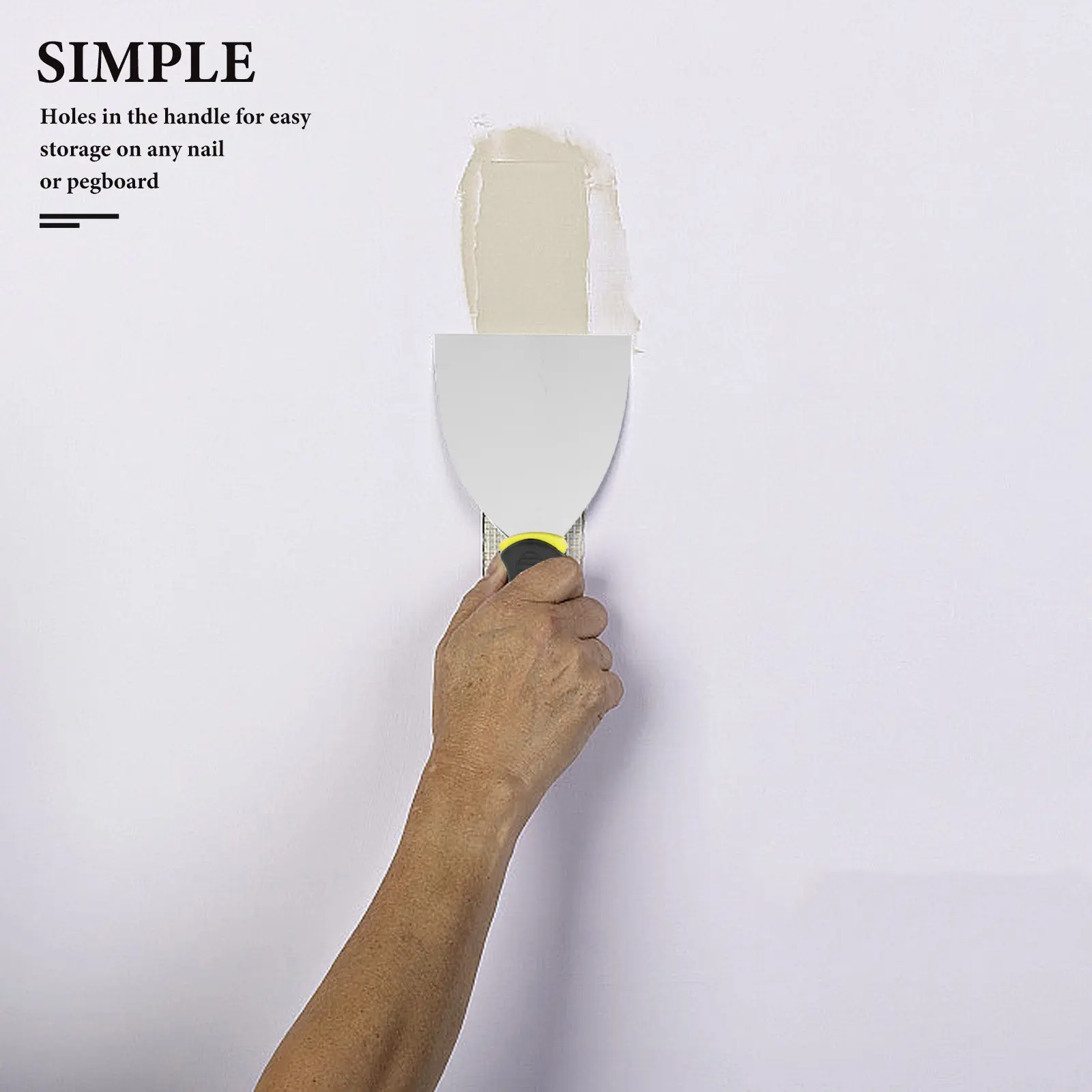 4Pcs Stainless Steel Drywall Taping Knives Set 1.5 3 4 6 Inch Flexible Blades Ergonomic Handle Hole for Paint Glass Tiles