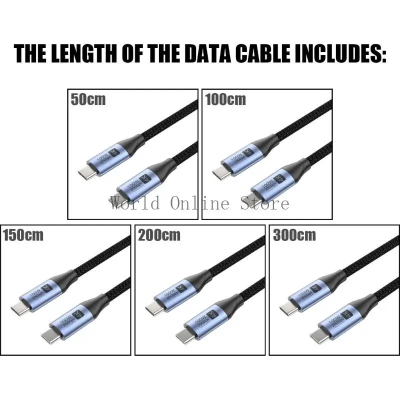 

Fast Speed USB Type C Male to Male Charging Cable Cord 100W Fast Charging 4K Video Data Transfer for Tablets Phones 87HC