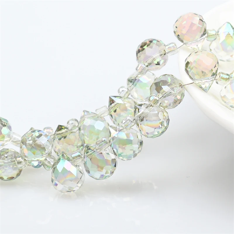 Österreich AB Farbe Kristall Erdbeere Perlen 10*8mm Glänzende Facettierte Glas Perlen für Schmuck Machen DIY Hochzeit Kleid zubehör