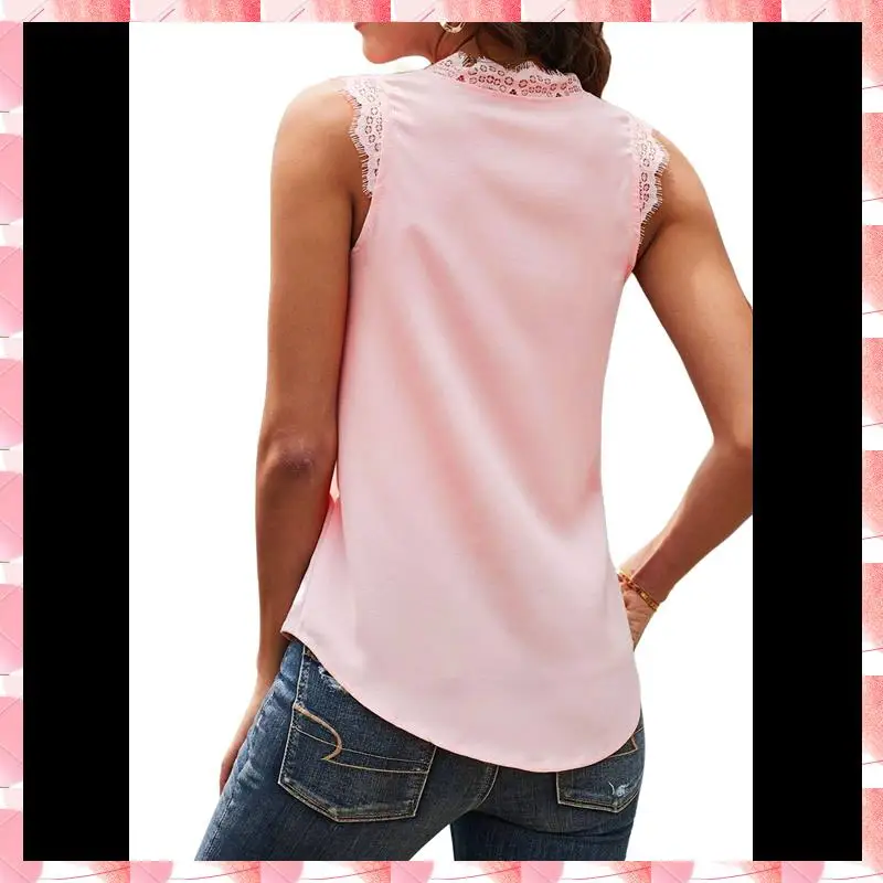 

Женские топы на бретелях с кружевной отделкой, рубашки без рукавов с v-образным вырезом, лето 2025, повседневный модный нарядный топ на бретельках