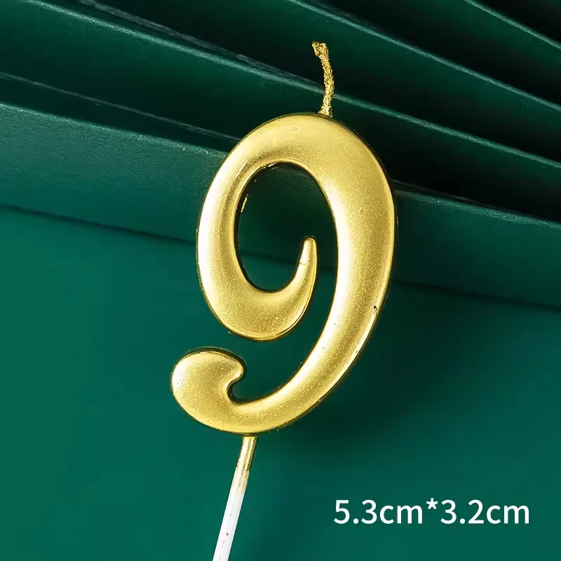 Curve Gouden Cijfers 0-9 Gelukkige Verjaardagstaartkaarsen Creatieve Decoraties Voor Kinderen Eerste Verjaardag Nummerkaarsen