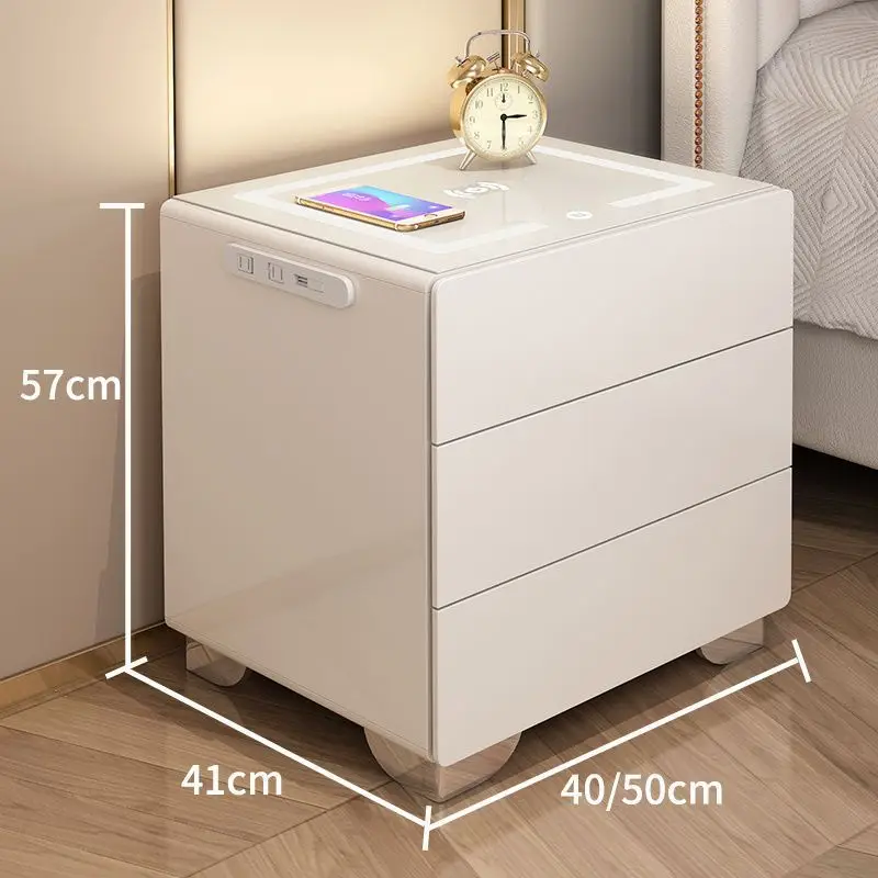 Nordic Modern Bedside Table Light Nordic Charger Luxury Industrial Cabinet Storage Wood Office Szafki Nocne Livingroom Furniture