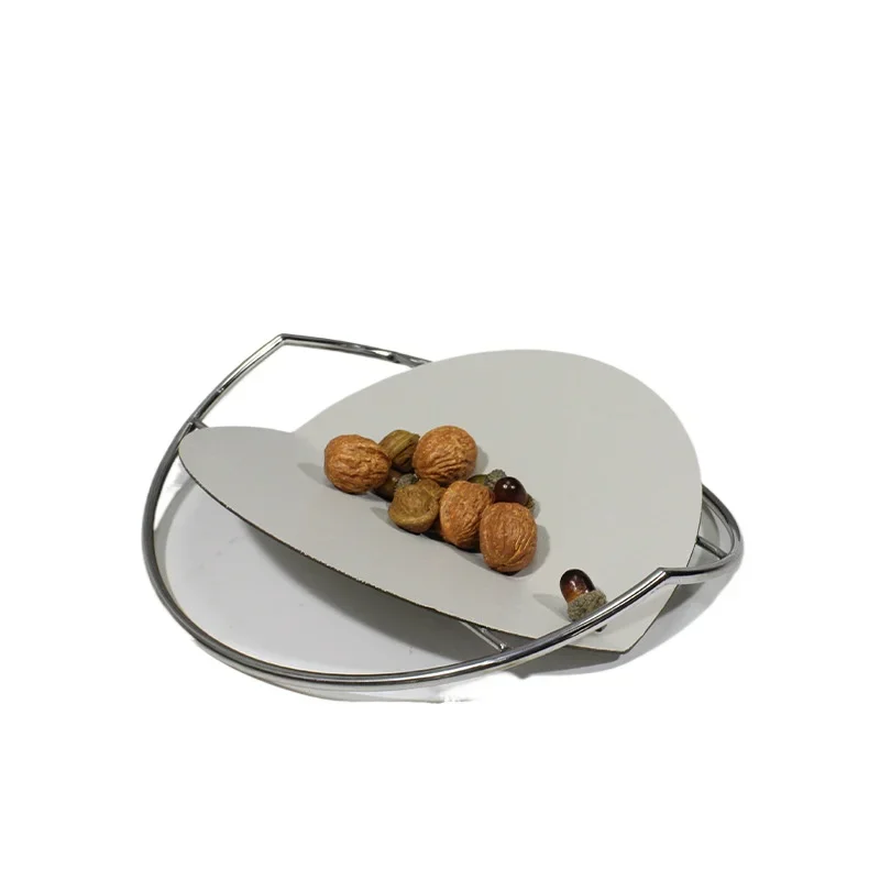 

Modern light luxury metal leather geometric tray ornament, dining room, living room, coffee table, dining table