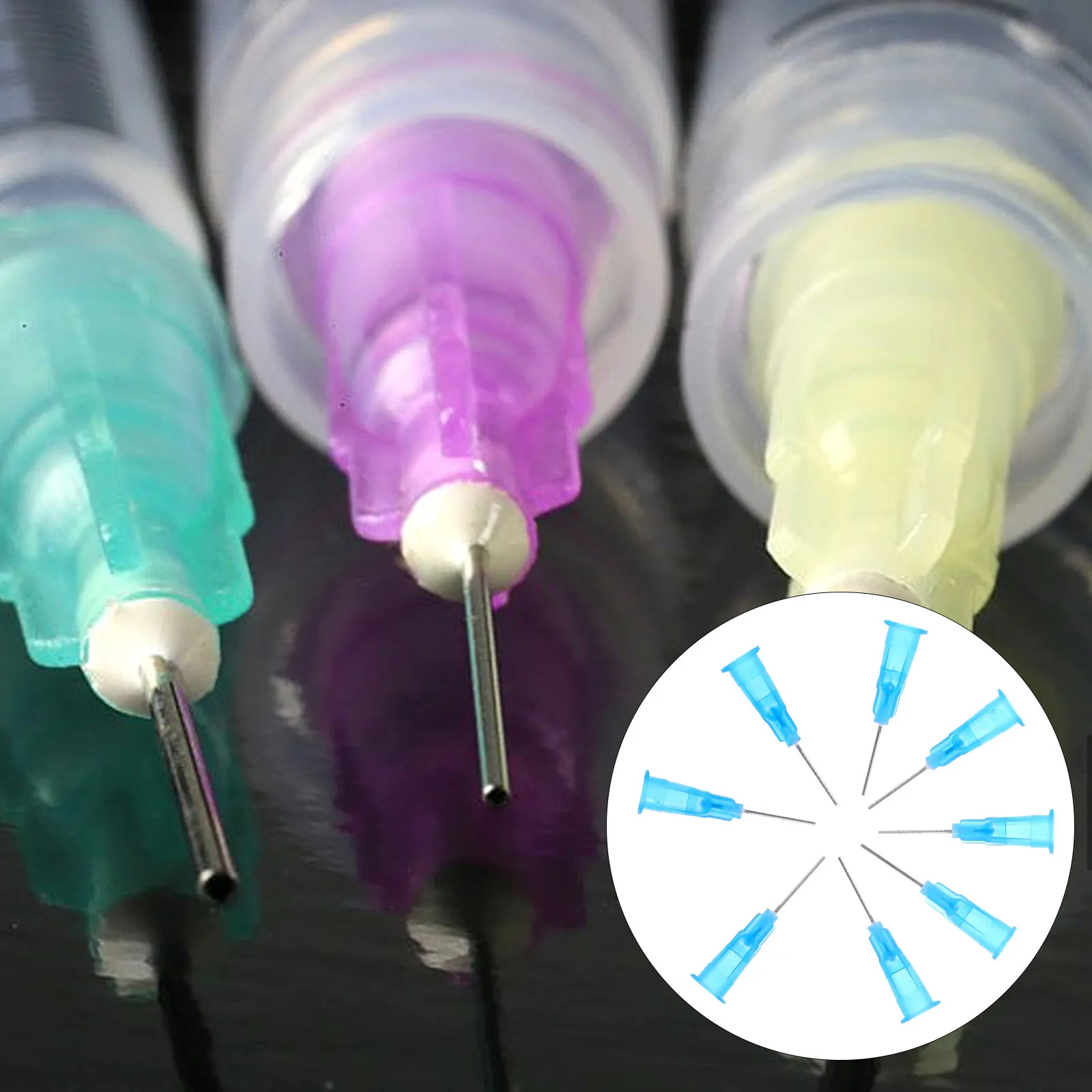 

100 Pcs Dispensing Needle Precision Glue Tips Lab Needles Industrial Dispenser Applicator