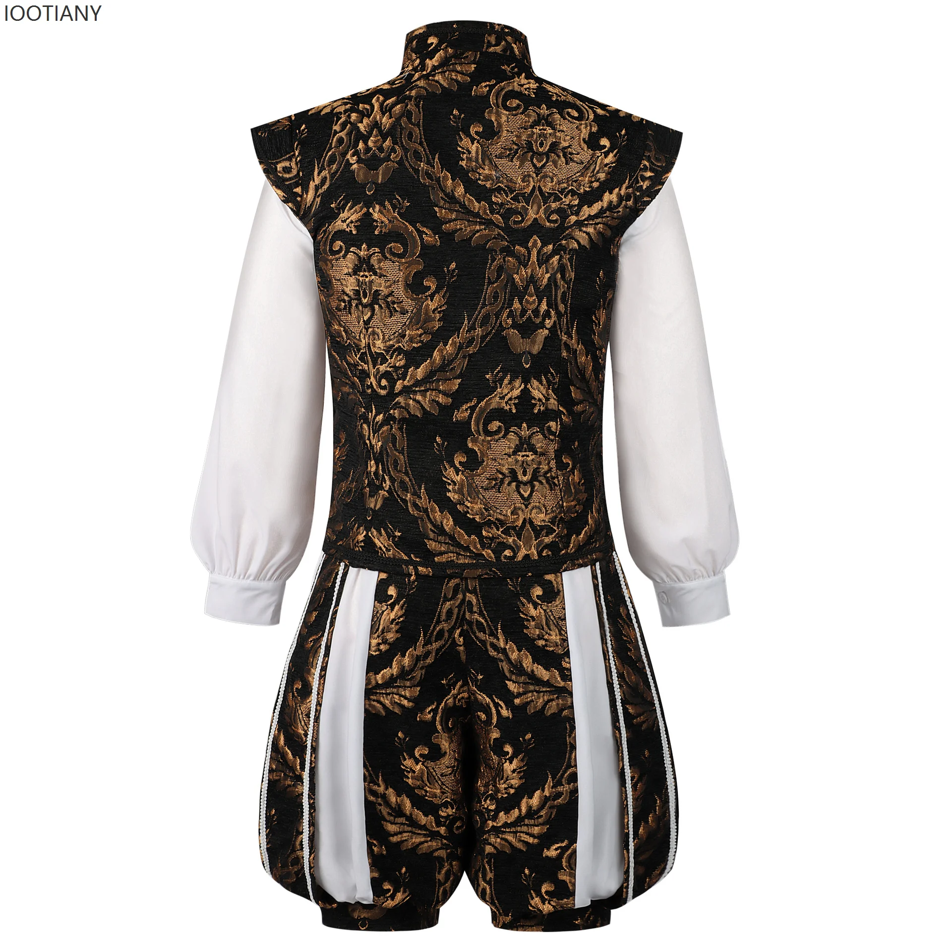 Men Renaissance Royal Prince Costume Vintage European Noble Outfit Medieval King Stage Party Wedding Faire Cosplay Luxury Suit view 3