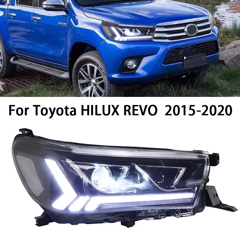 Car Led Headlight For Toyota Hilux 2015-2020 Head Lights Plug and Play with LED DRL Dynamic Turning Headlights