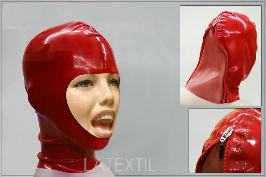 Latex Rubber Hood Handmade Overall Open Face Masquerade Cosplay Mask S-XXL Manual customization