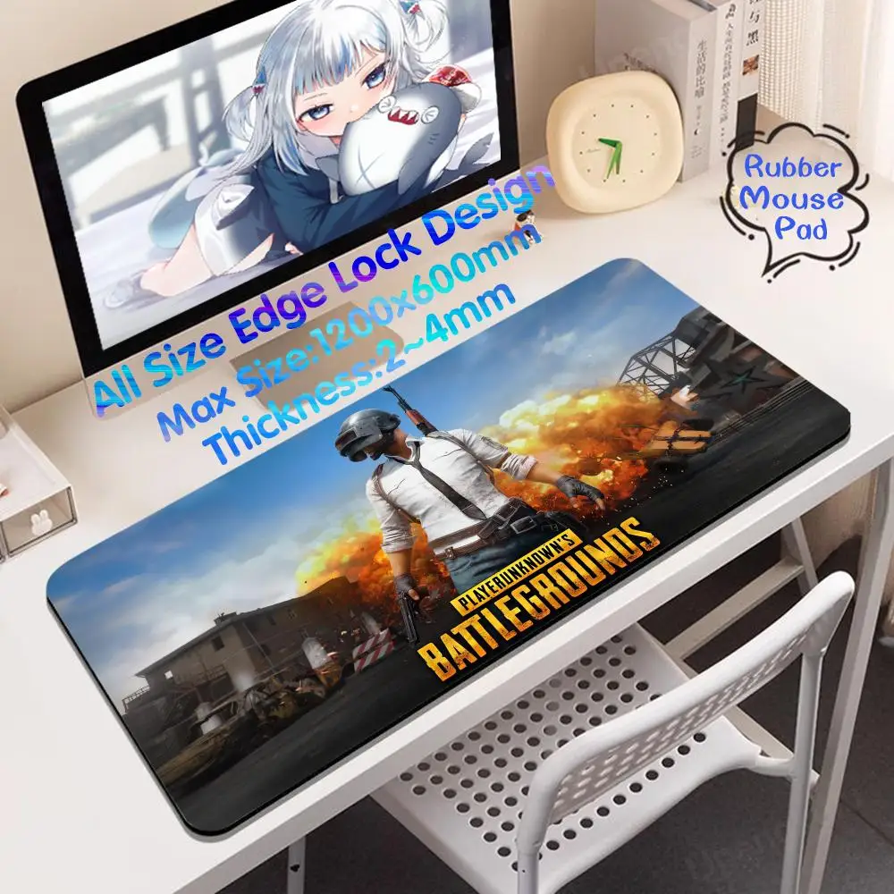 P_pubg B_battlegrounds Mouse Pad 1200x600 Rubber keyboard Accessories Mouse Gamer Mouse Pad 4mm Escritorio Accesorios Super Big