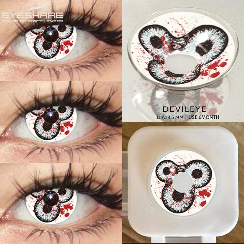 EYESHARE Anime-Zubehör Augenlinsen 1 Paar Cosplay Farbige Kontaktlinsen für Augen Verrücktes Halloween-Make-up Farbige Augenlinsen – Detail 16