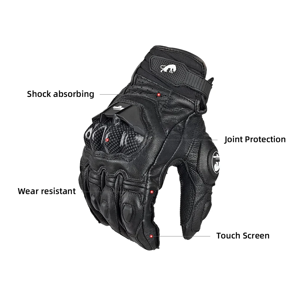 Hochwertige Echt leder handschuhe Herren Luva Reiten Moto Motorrad handschuh Guantes Schutz Racing Moto Schutz ausrüstung – Detail 6