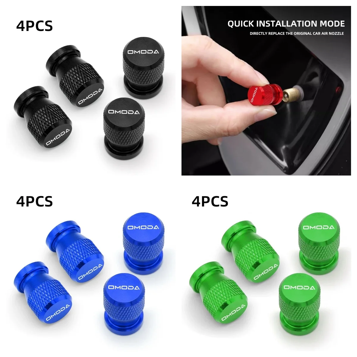 4Pcs Omoda C5 Car Tyre Valve Stem Caps Anti‑Dust Protective Cover Fit Chery S5 O5 E5 C5 PRO PHEV Tiggo 5 8 7 Arrizo Jetour Parts