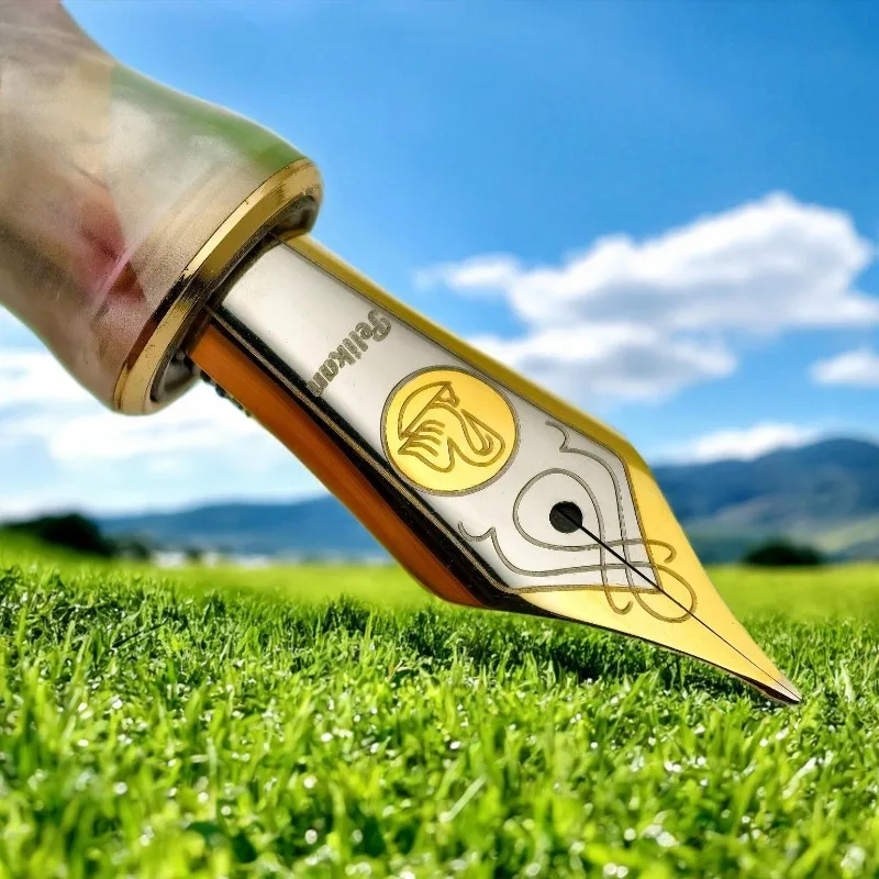 

Professional Fine-carved Fountain Pen with Calligraphy Nib Bird and Heart Design Long Knife Smooth Writing. No.6 Replacement Tip