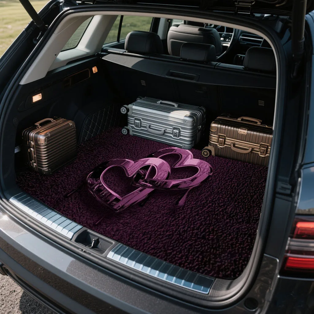 1pc Car Trunk Mat With Printed Design, An Essential Travel Accessory, Universal Fit For Various Car Models, A Must-Have Interior