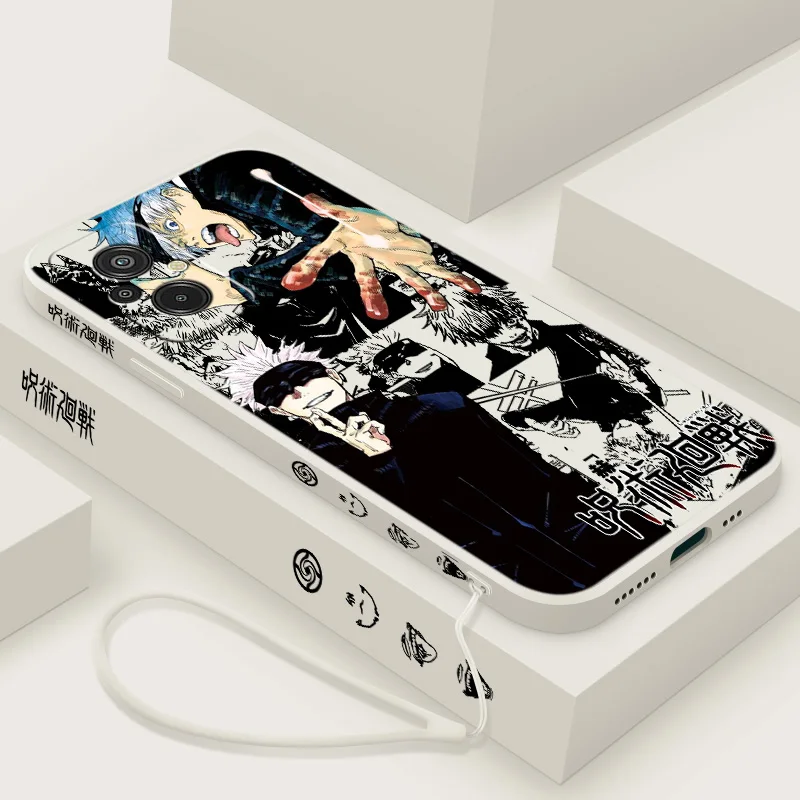 Jujutsu Kaisen Satoru Gojo Phone Case For Xiaomi Redmi 8 9 10 11 12 13 K20 K30 K40 K50 K60 Pro S A C T X Liquid Left Rope Cover