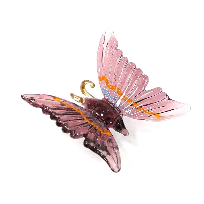 Murano Glass Butterfly Miniature Figurines Craft Ornament Home Room Table Decor Collection Cute Easter Animal Small Statue Gifts