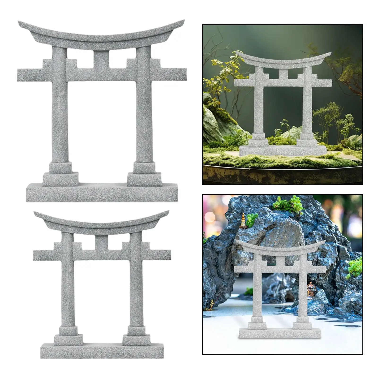 Picture 5: Japan Torii Gate Shrine Model Figurine Landscape Ornament for Potted Plant