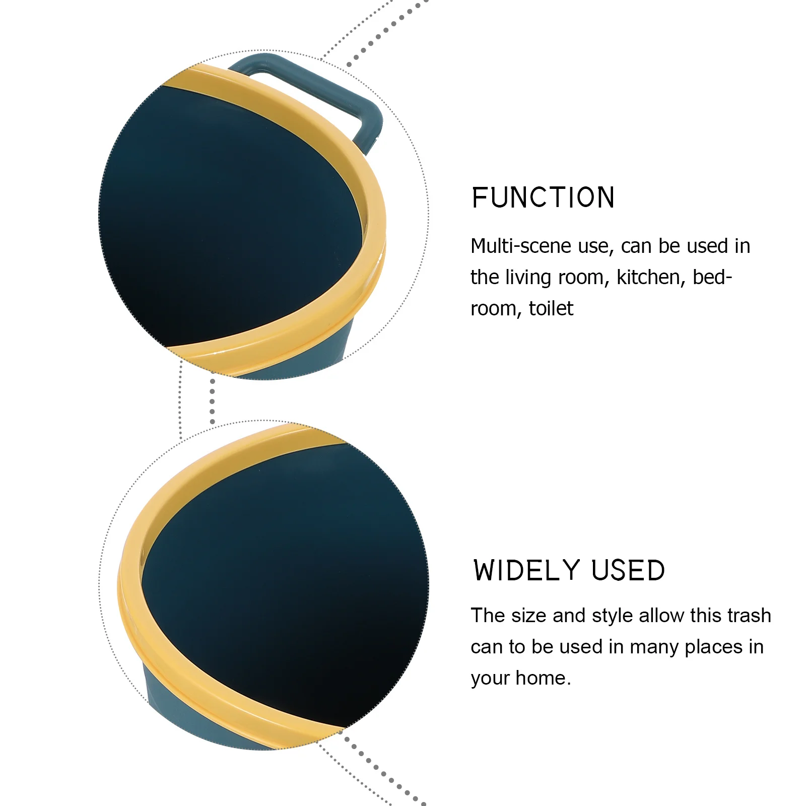 

1Pcs Round Garbage Can Waste Storage Bin Large Capacity Simple Stylish Trash Can for Bathroom Kitchen Waste Container