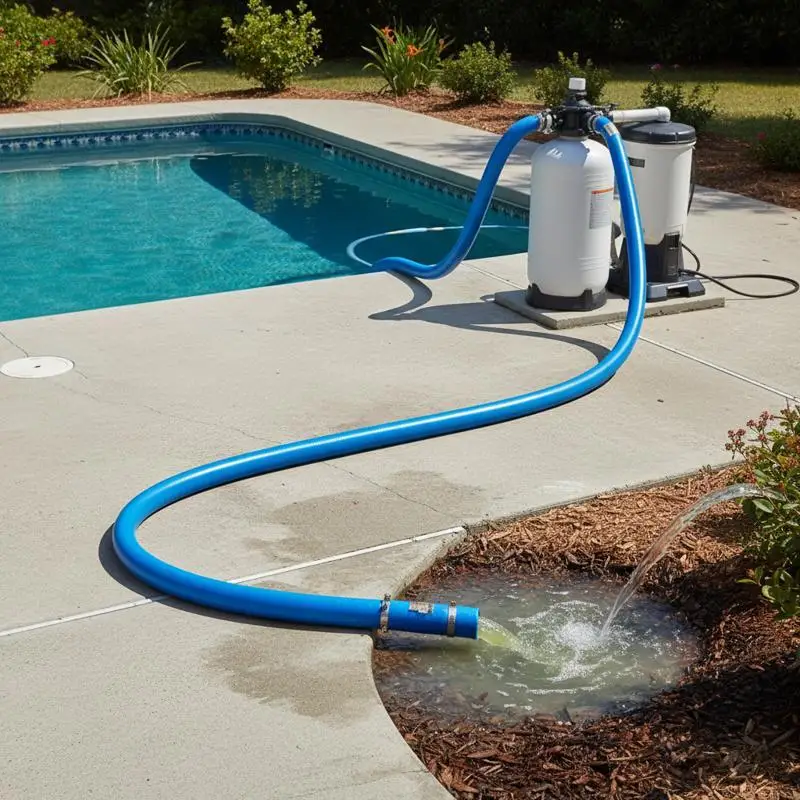 

PVC Lay Flat Tubing 1.5 Inch x 100 FT For Swimming Pool Backwash Water Transfer Sump Pump Discharge Reinforced Fabric Heavy Duty Flexible Drain Pipe Includes Metal Clamps Blue Color Burst-proof Design