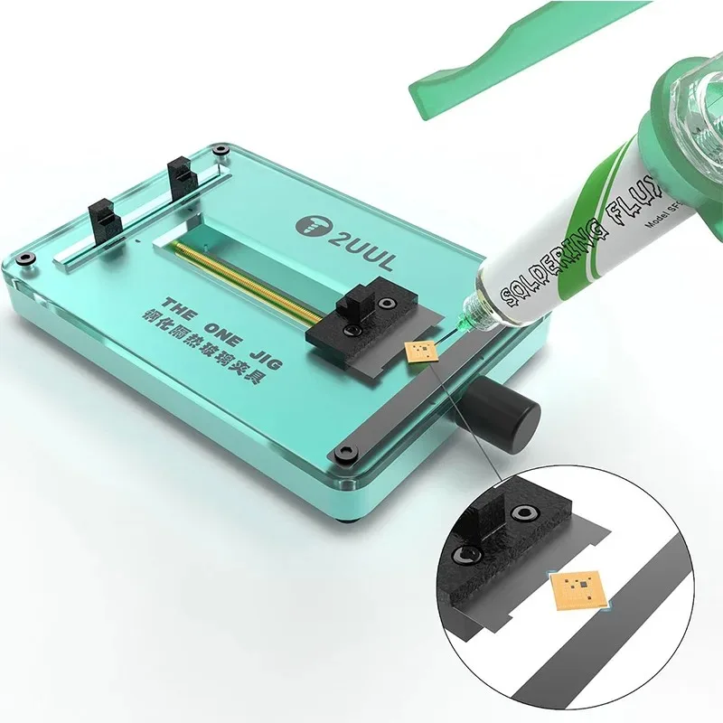 2UUL The One Jig Fixture Anti static protection With Tempered Glass for PCB Motherboard Phone Repair NAND/IC chip replacement