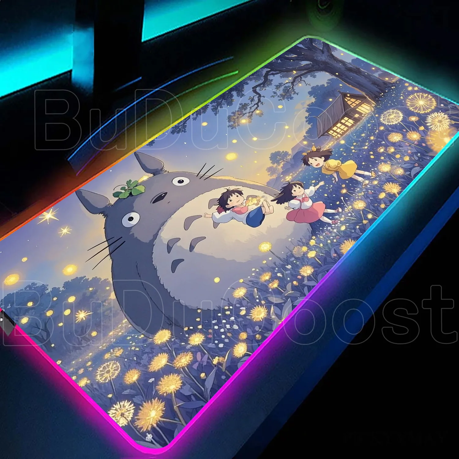 

XXL Non-Slip Rubber Keyboard Pad Pc Cabinet Cute Carpet Mouse Pad RGB Anime Kawaii Deskmat Mousepad Office HD Printing T-Totoros